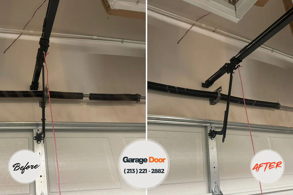Before and after: garage door repair West Salem, WI